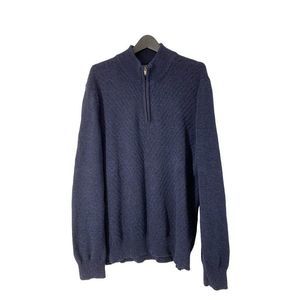 Men’s Calvin Klein Jeans 1/4 Zip Sweater Cotton Navy Size XXL 5351
